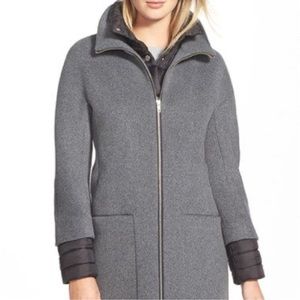 Soia & Kyo Lettie Wool Blend Coat Layered Look Mixed Medium Grey Gray Small